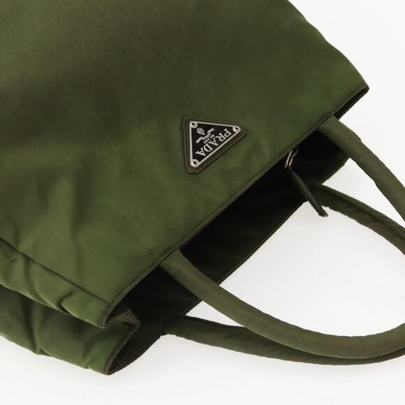 PRADA Hand Bag Nylon Khaki Silver - Picture 6 of 13